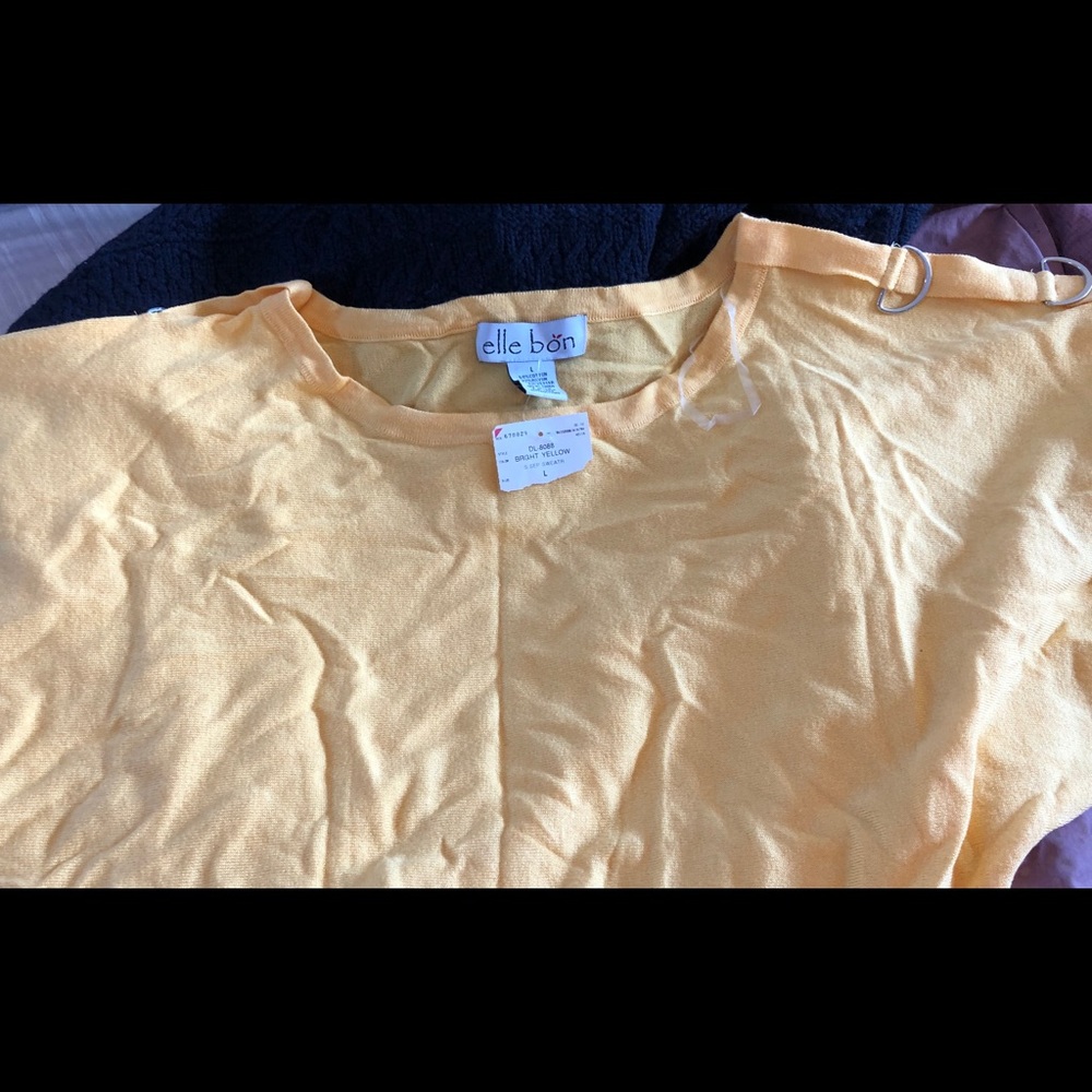 Yellow cotton rayon short sleeve